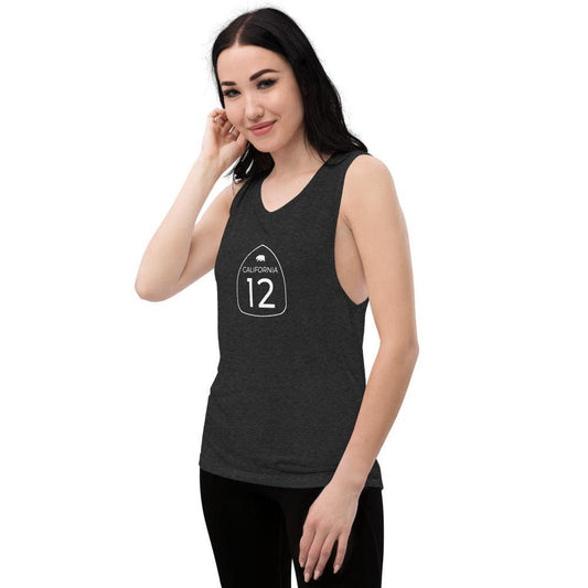 Ladies’ Muscle Tank - White Badge