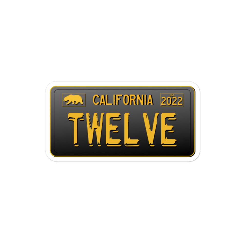 Sticker - California TWELVE License Plate